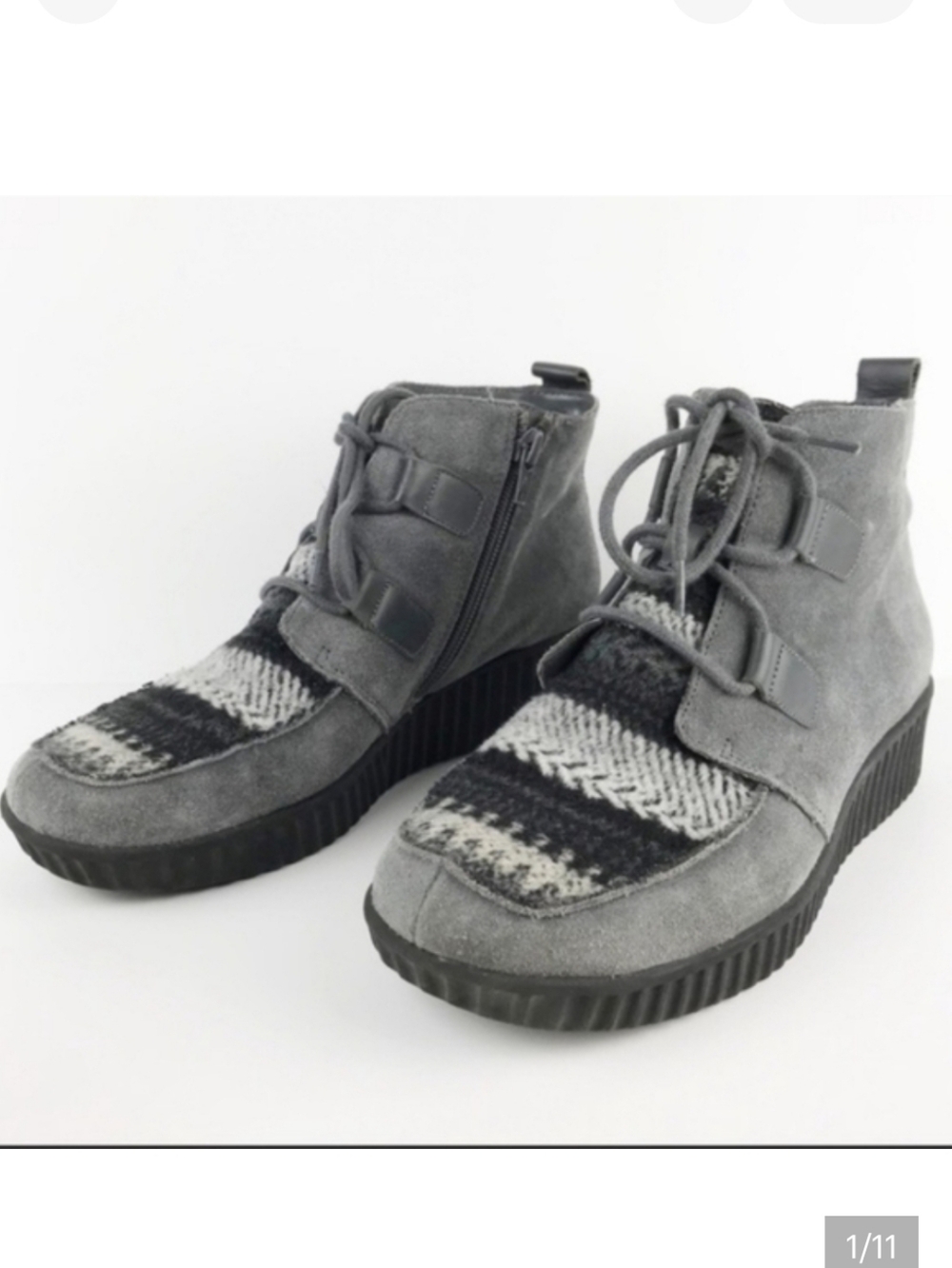 AEROSOLES Charcoal Ankle Boots Size 10.5